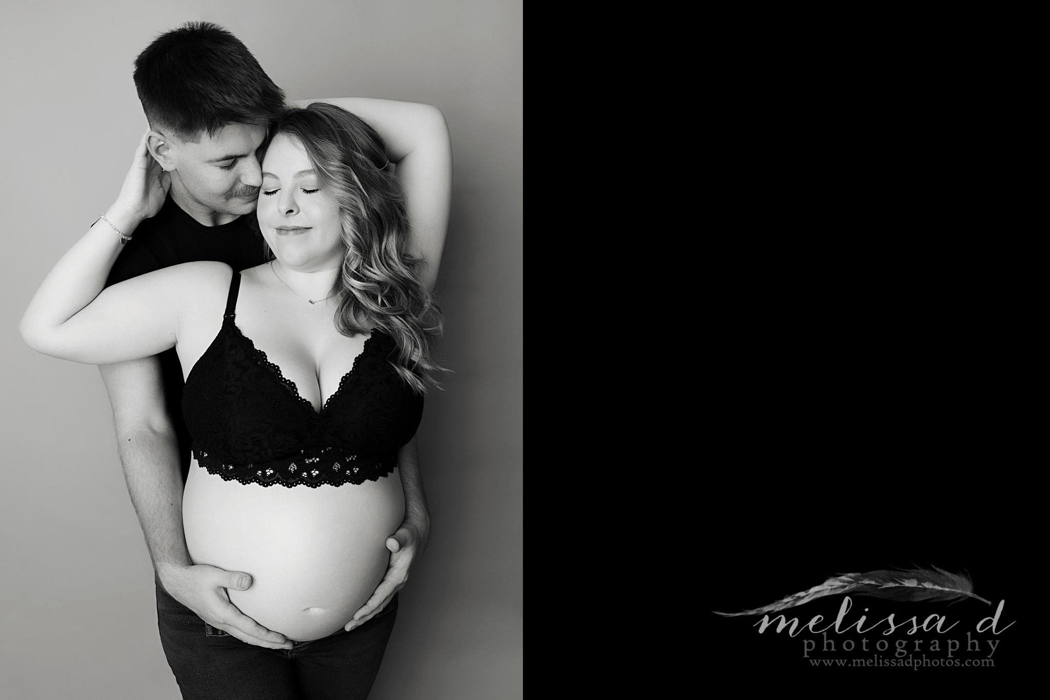 Colleyville Maternity Photos B&W intimate pose
