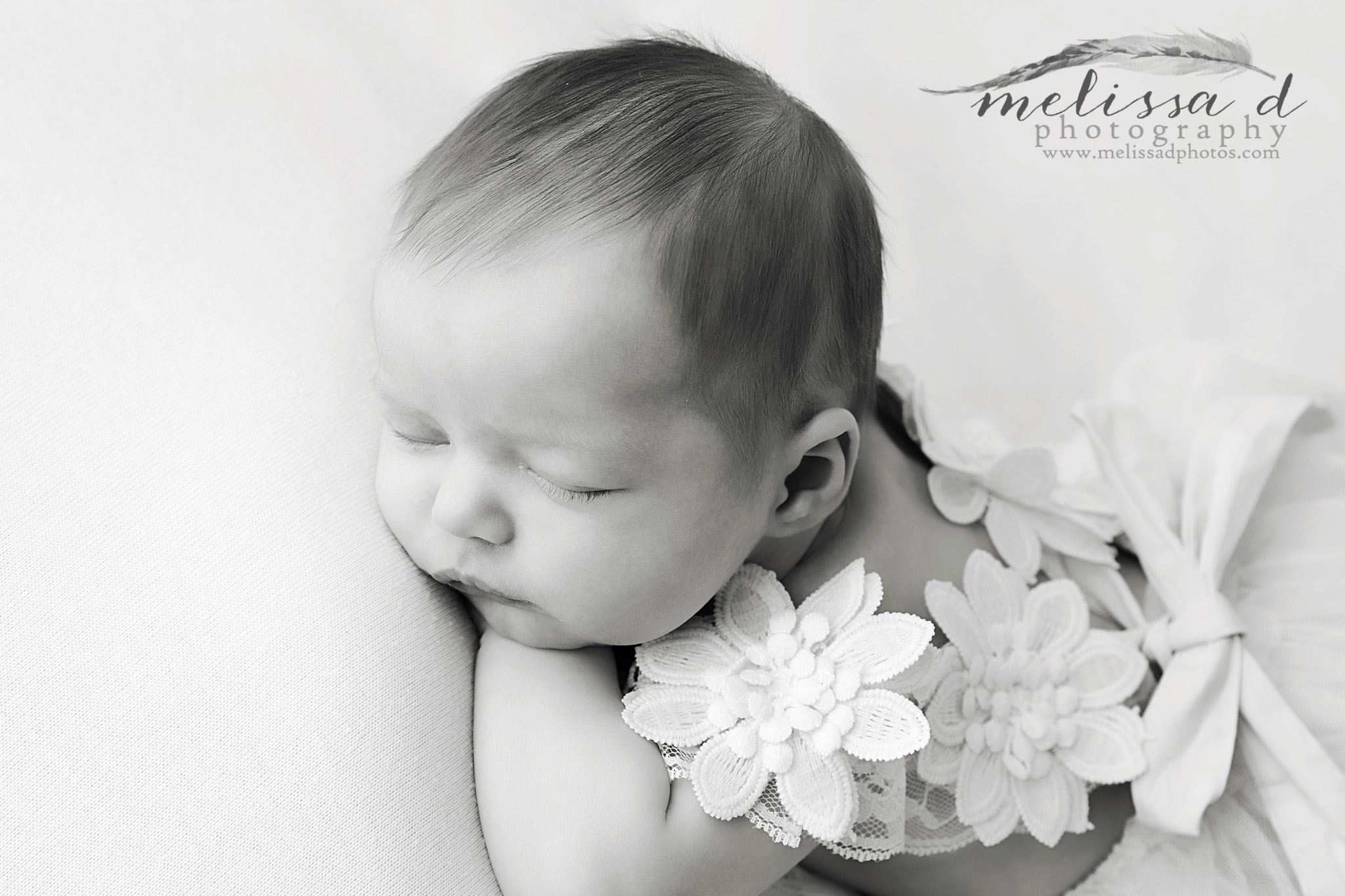 Colleyville Newborn Photographer B&W close up pose