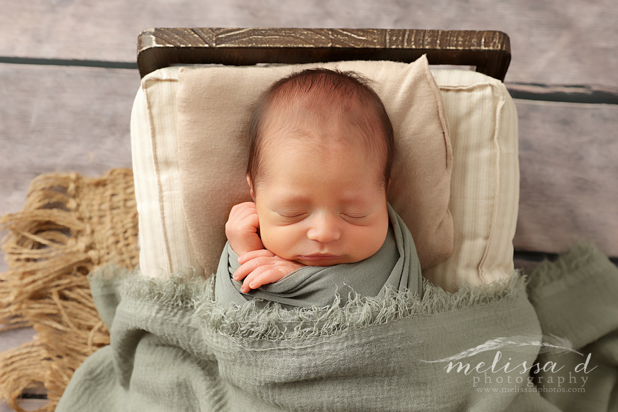 Fort Worth Mini Newborn Photographer bed from above