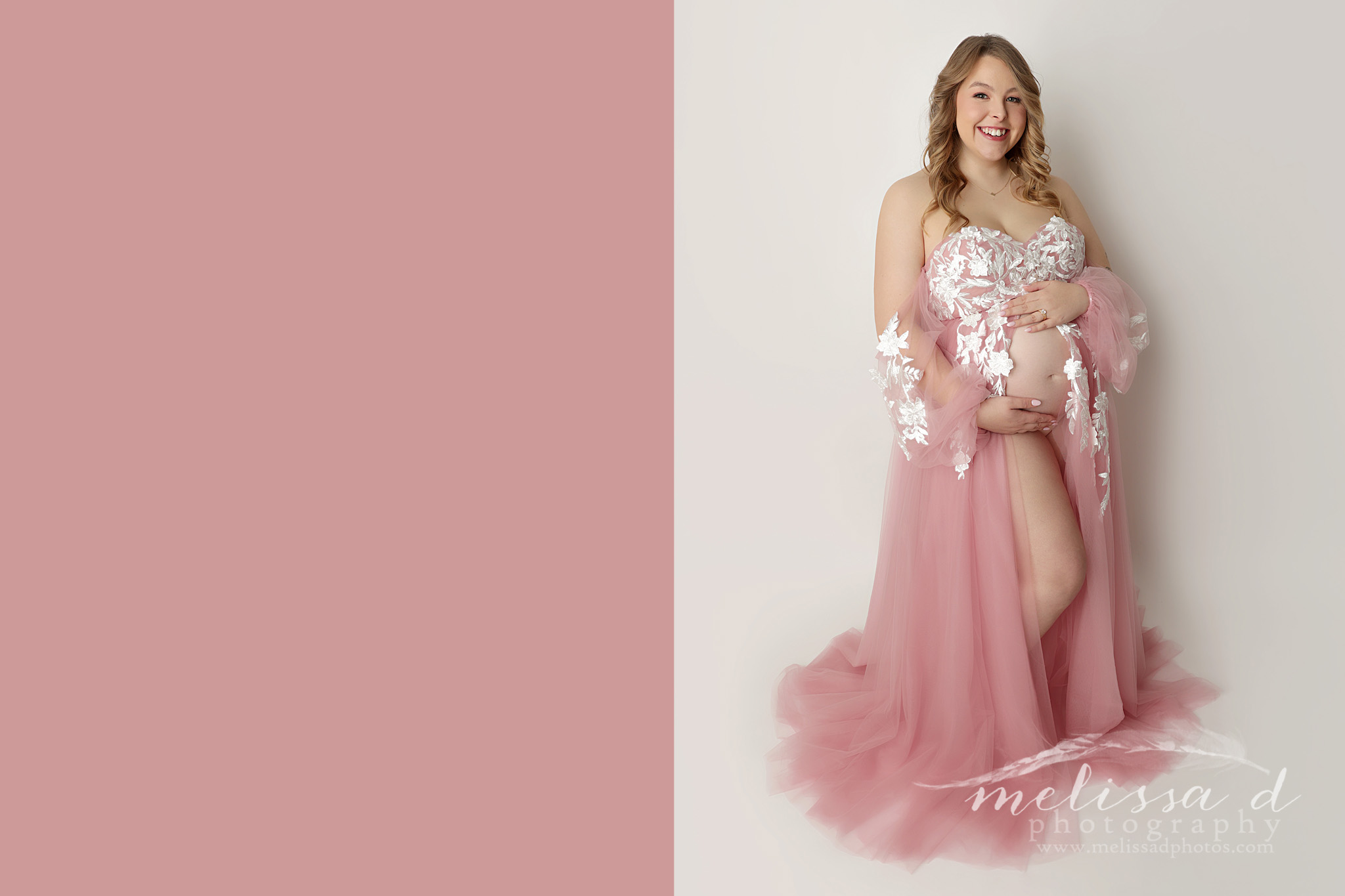 Keller Maternity Photographer pink tulle dress