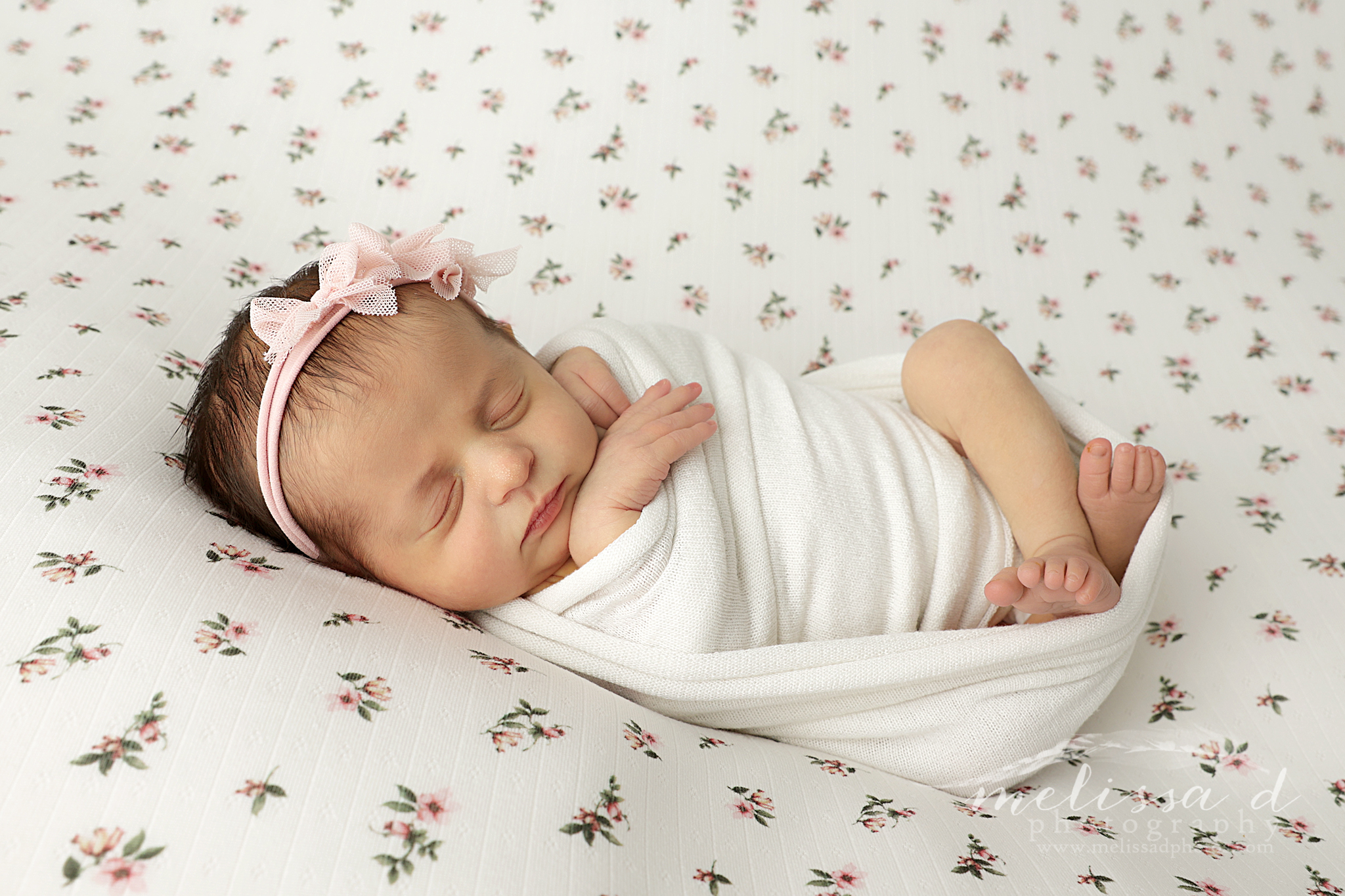 DFW Newborn Twin Photographer wrapped floral backdrop