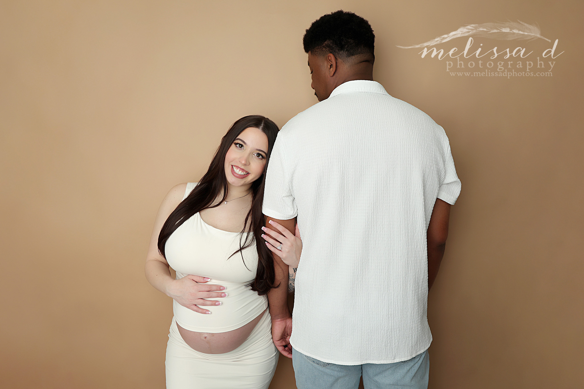 DFW Maternity Photographer couple pose 