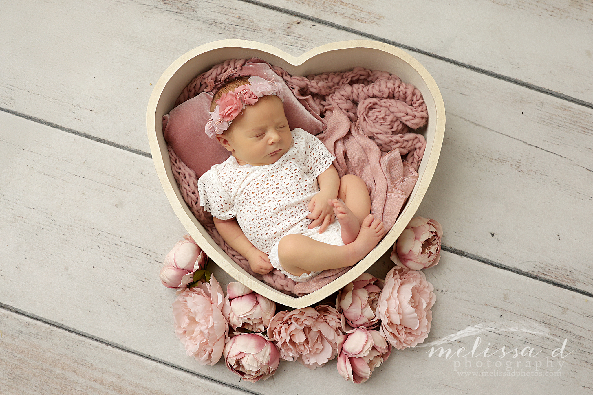 Dallas Newborn Photographer heart prop
