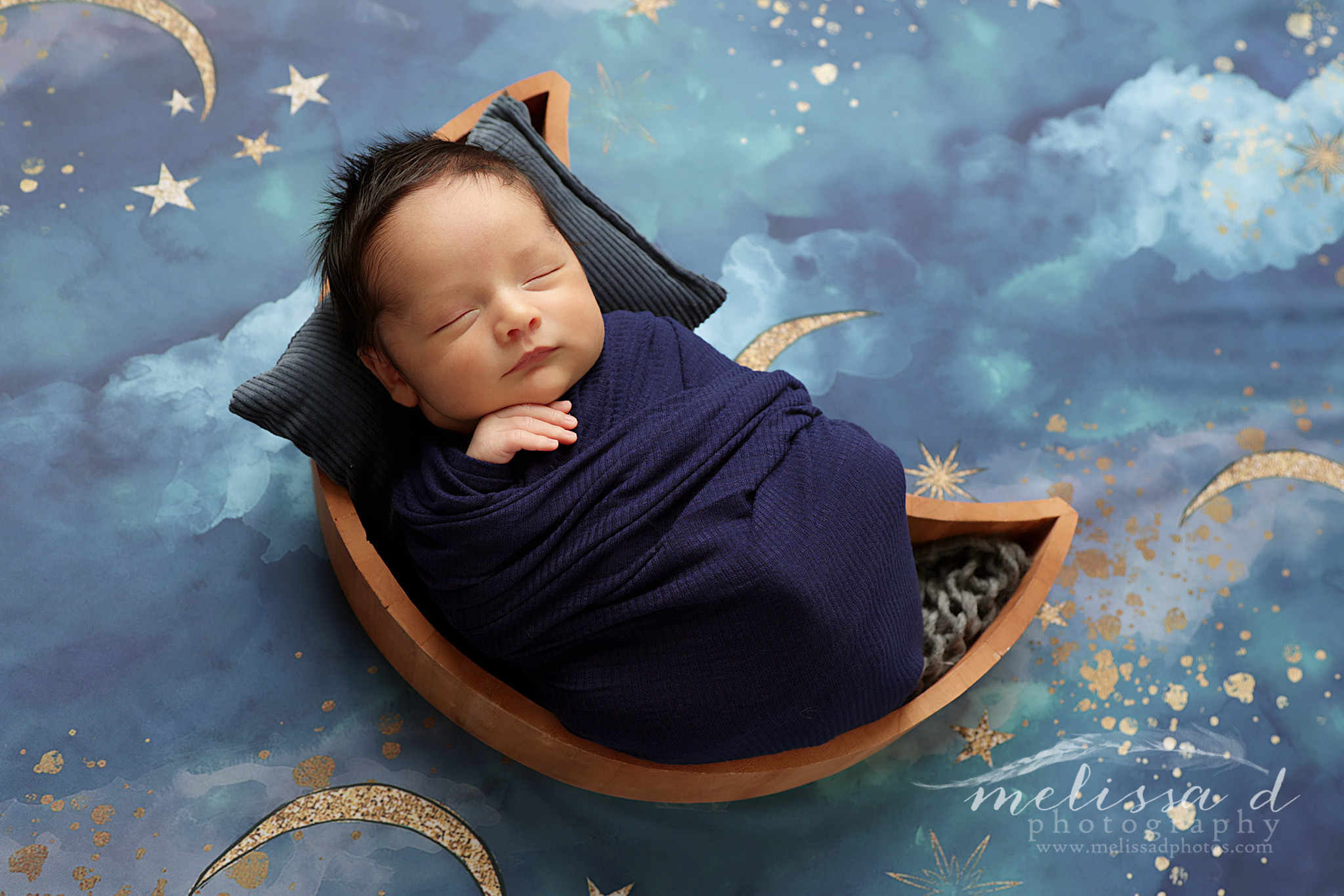 Fort Worth Newborn Photographer moon prop