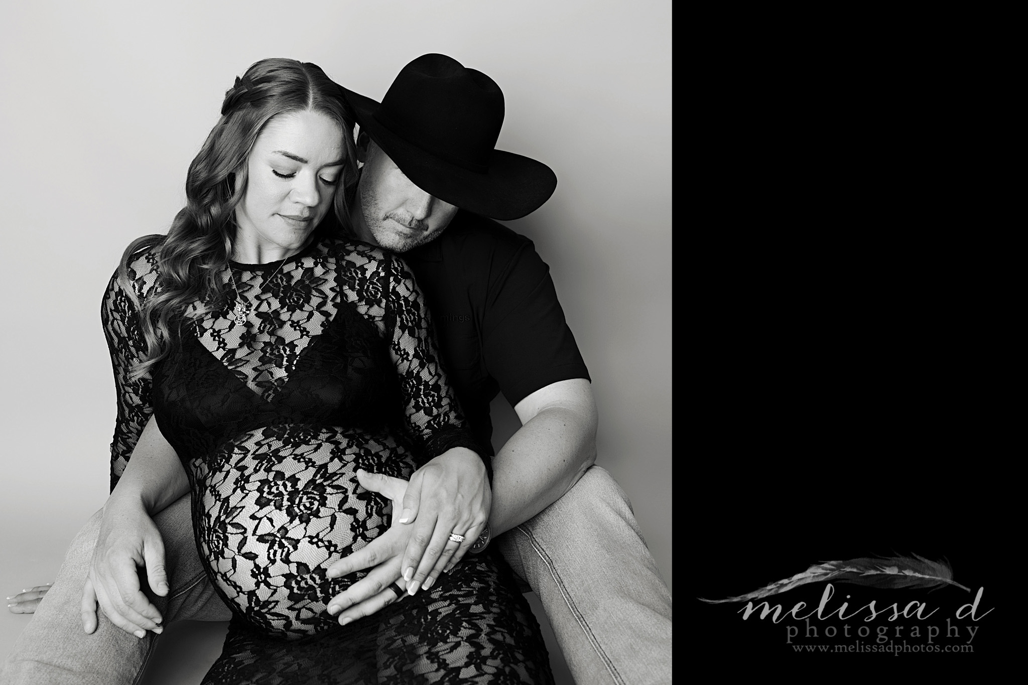 Keller Maternity Photographer black lace dress