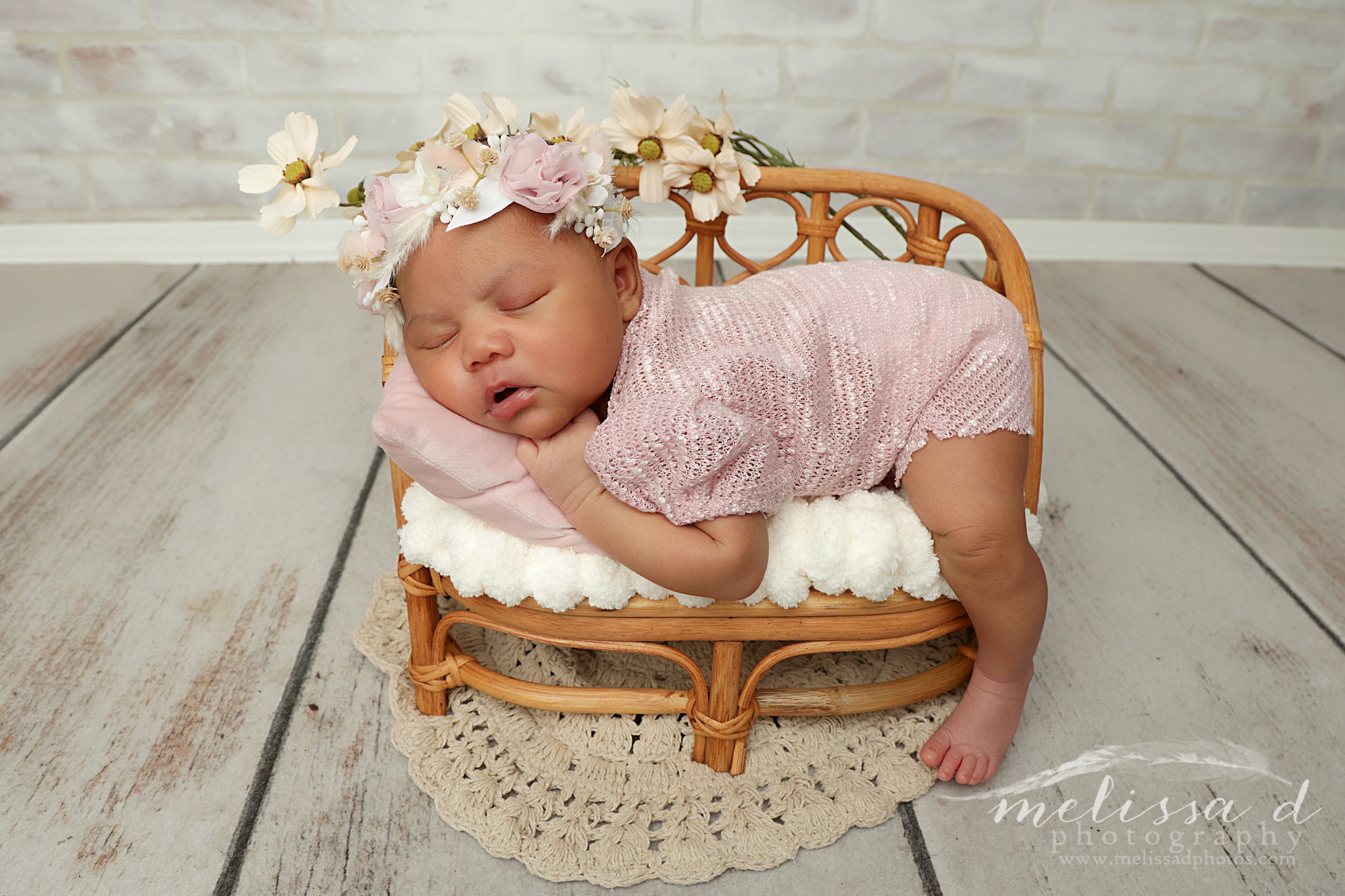 Fort Worth Newborn Photographer bamboo daybed prop