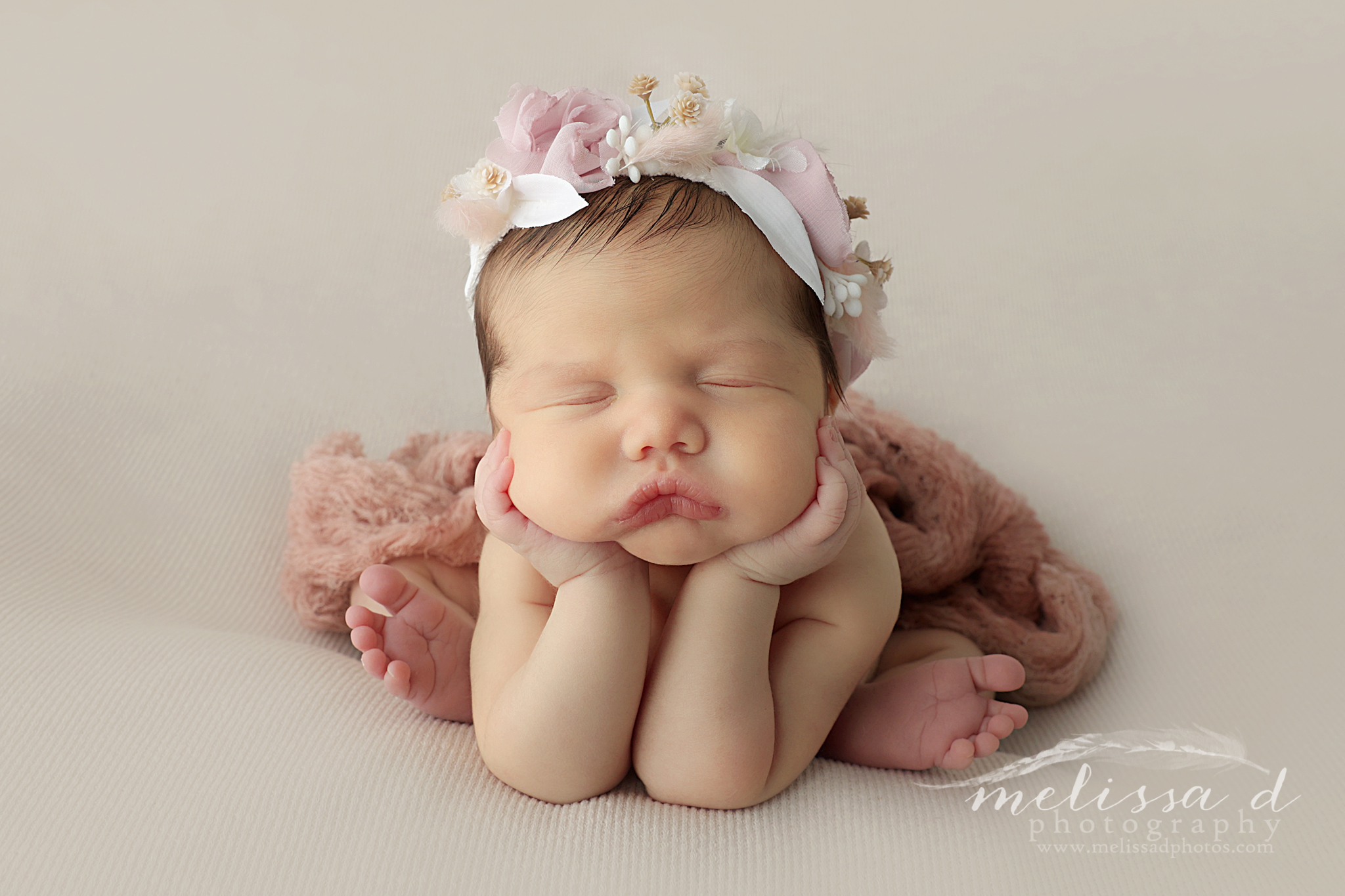 Keller Newborn Photographer froggy pose