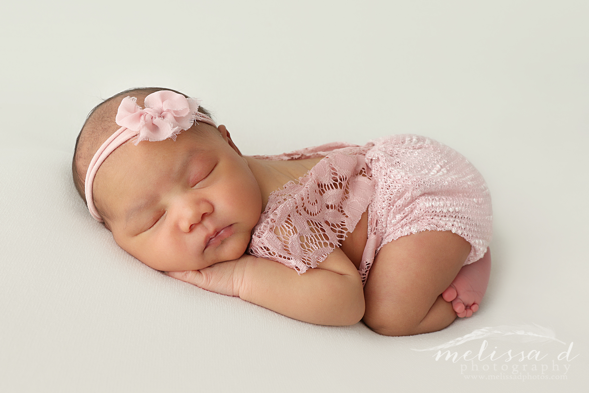 Keller Newborn Photographer pink lace outfit