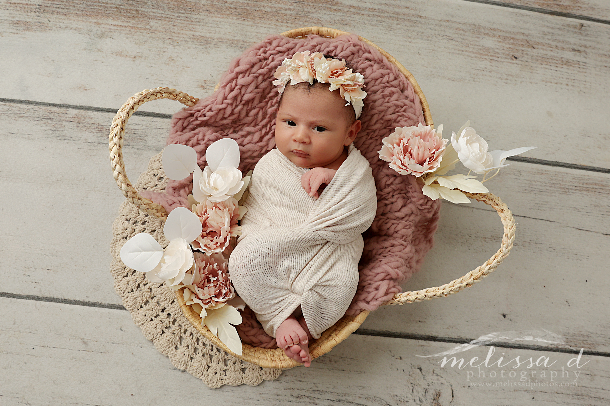 Colleyville Newborn Photographer basket prop