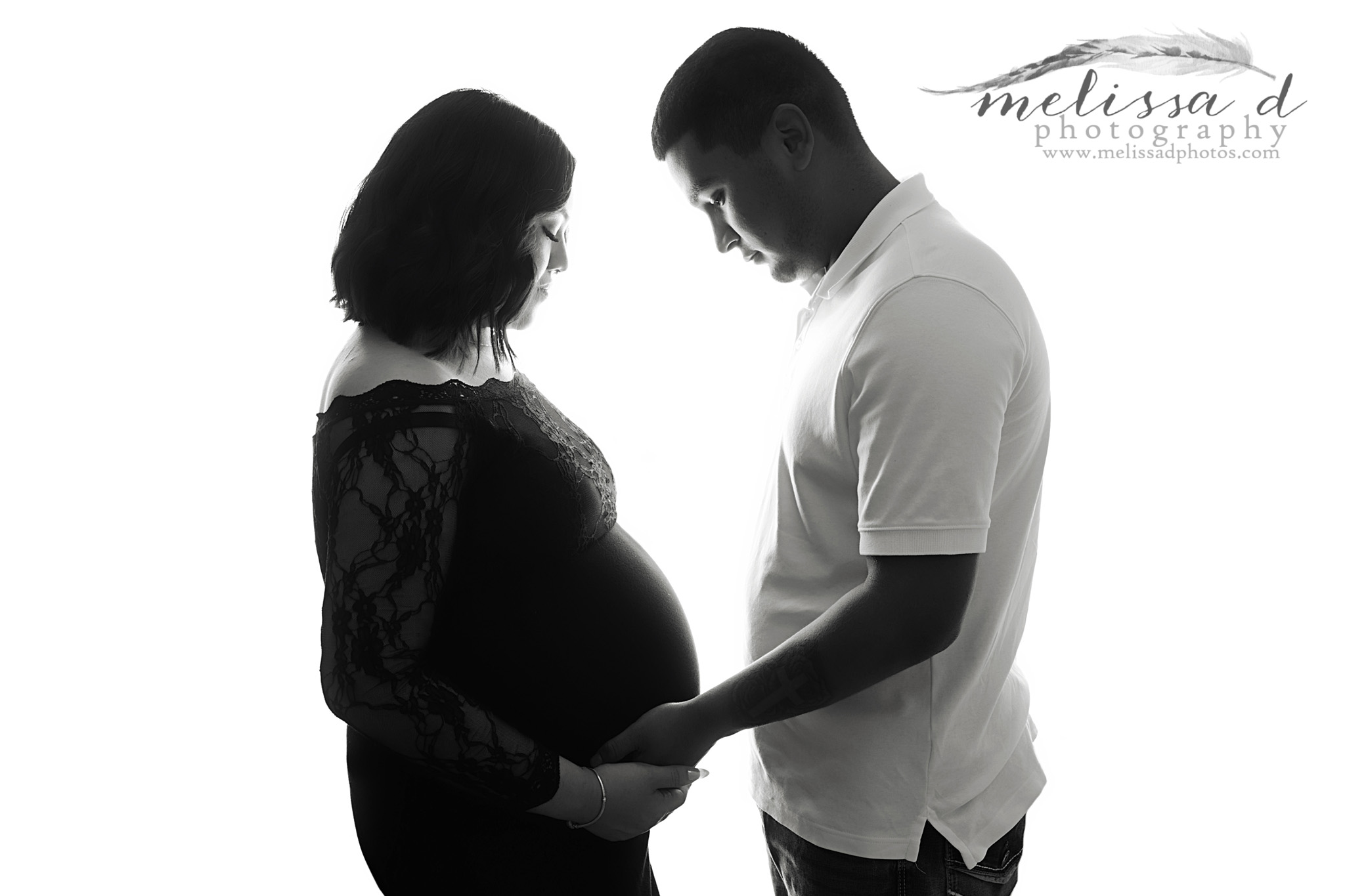 Keller Maternity Pictures silhouette couple pose