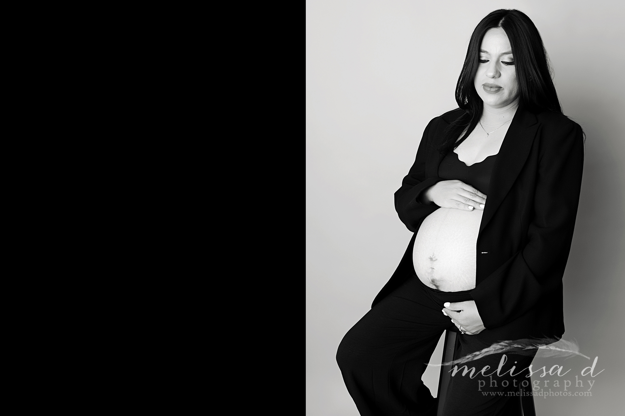 Colleyville Maternity Photos suit jacket look