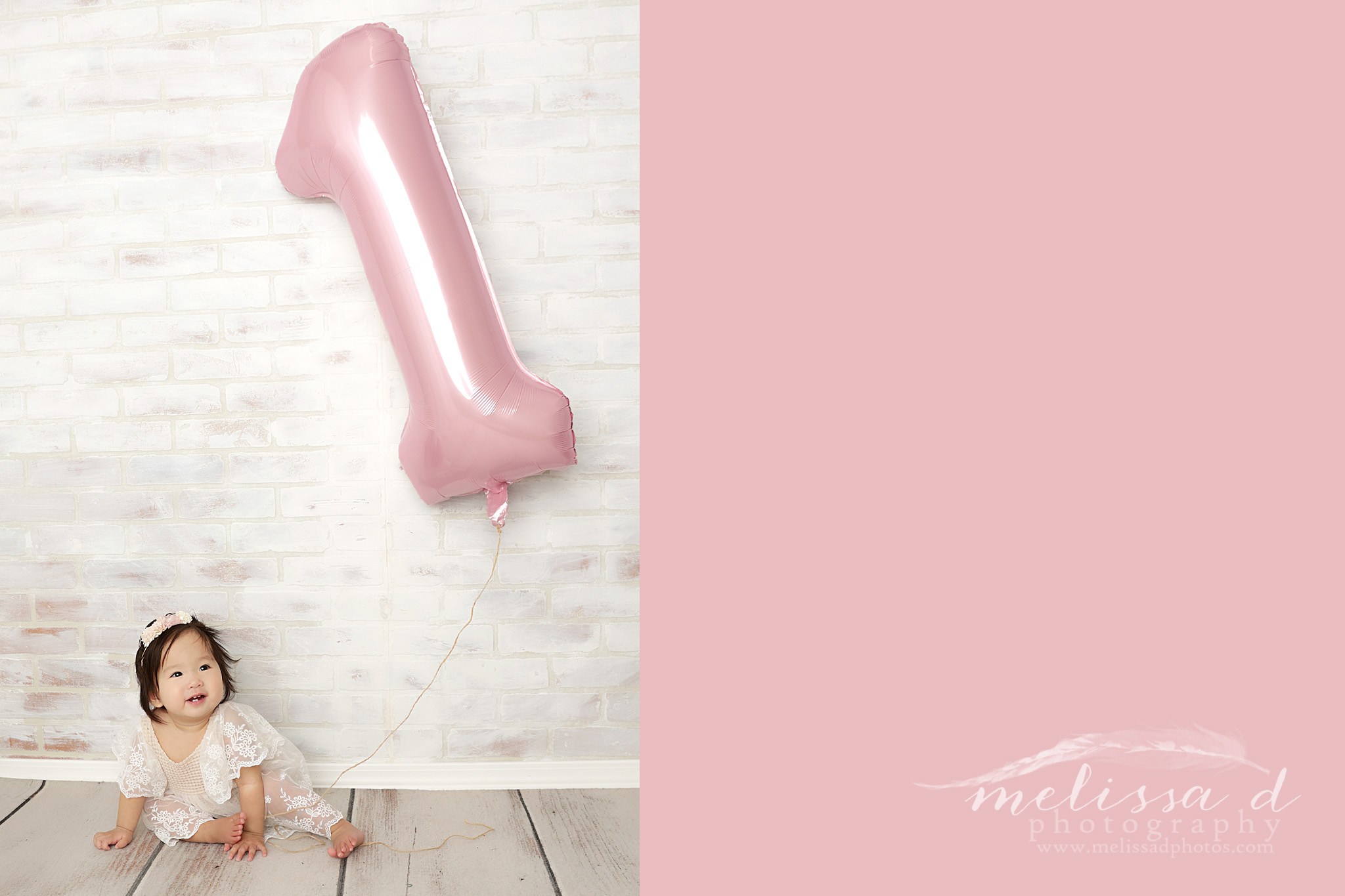 Fort Worth First Birthday Photographer  number 1 balloon