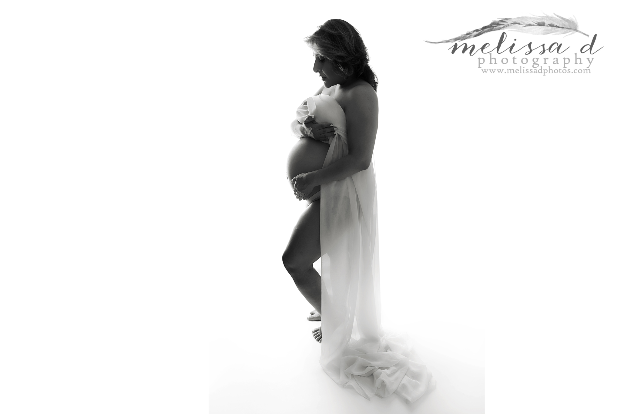 Fort Worth Maternity Photographer silhouette draping fabric